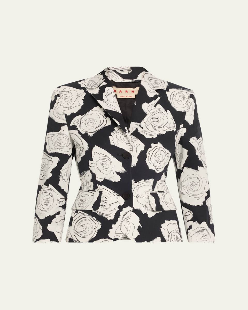 Rose Print Compact Cotton Baby Jacket